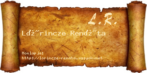 Lőrincze Renáta névjegykártya